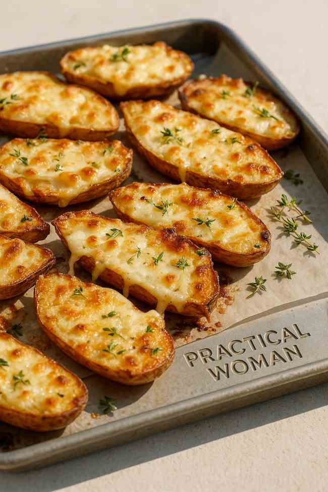 Oven Baked Cheesy Potato Boats Recipe