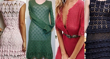 Amazing lateat crochet handknit short midi dress