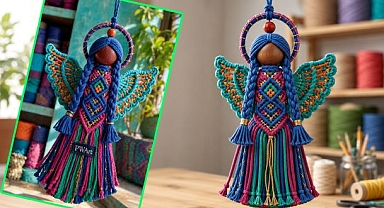 How to Make a Colorful Macramé Angel Ornament