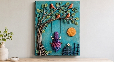 DIY Tree Branch Wall Art: Girl on a Swing Tutorial